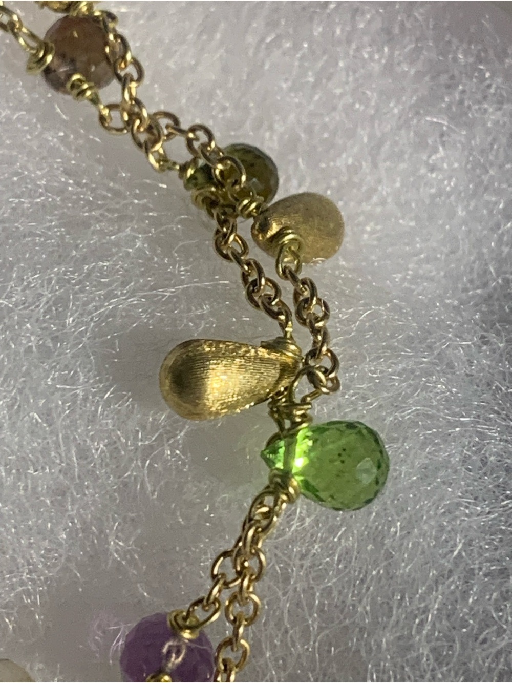 18k 750 Gold Multi Gem Teardrop Bracelet - Women Jewelry! Stunning ๐ฉท - Picture 5 of 16